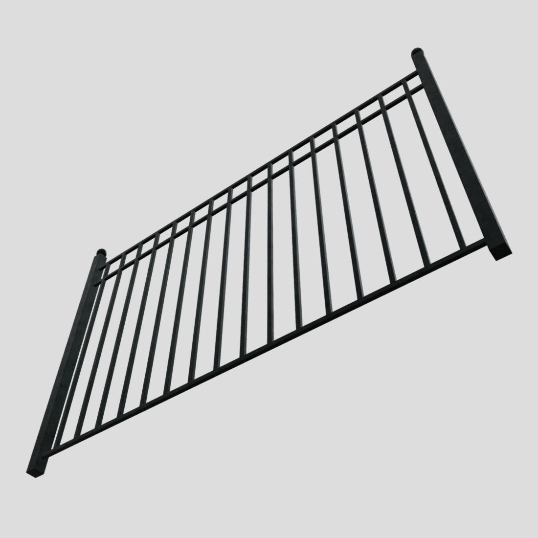 Iron Fence 2 Low-poly 3D model_9