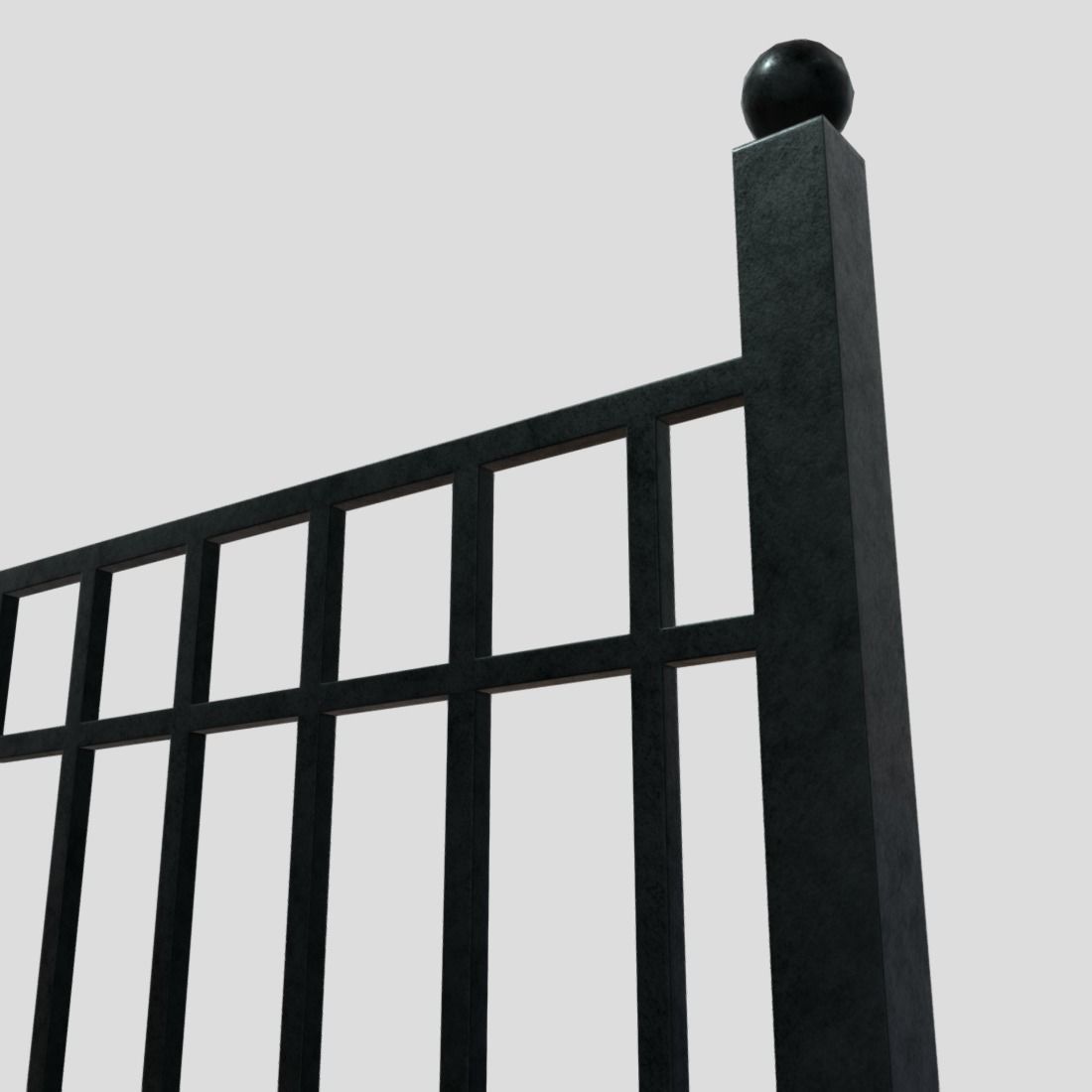 Iron Fence 2 Low-poly 3D model_13