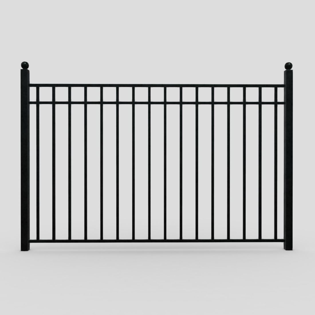Iron Fence 2 Low-poly 3D model_3