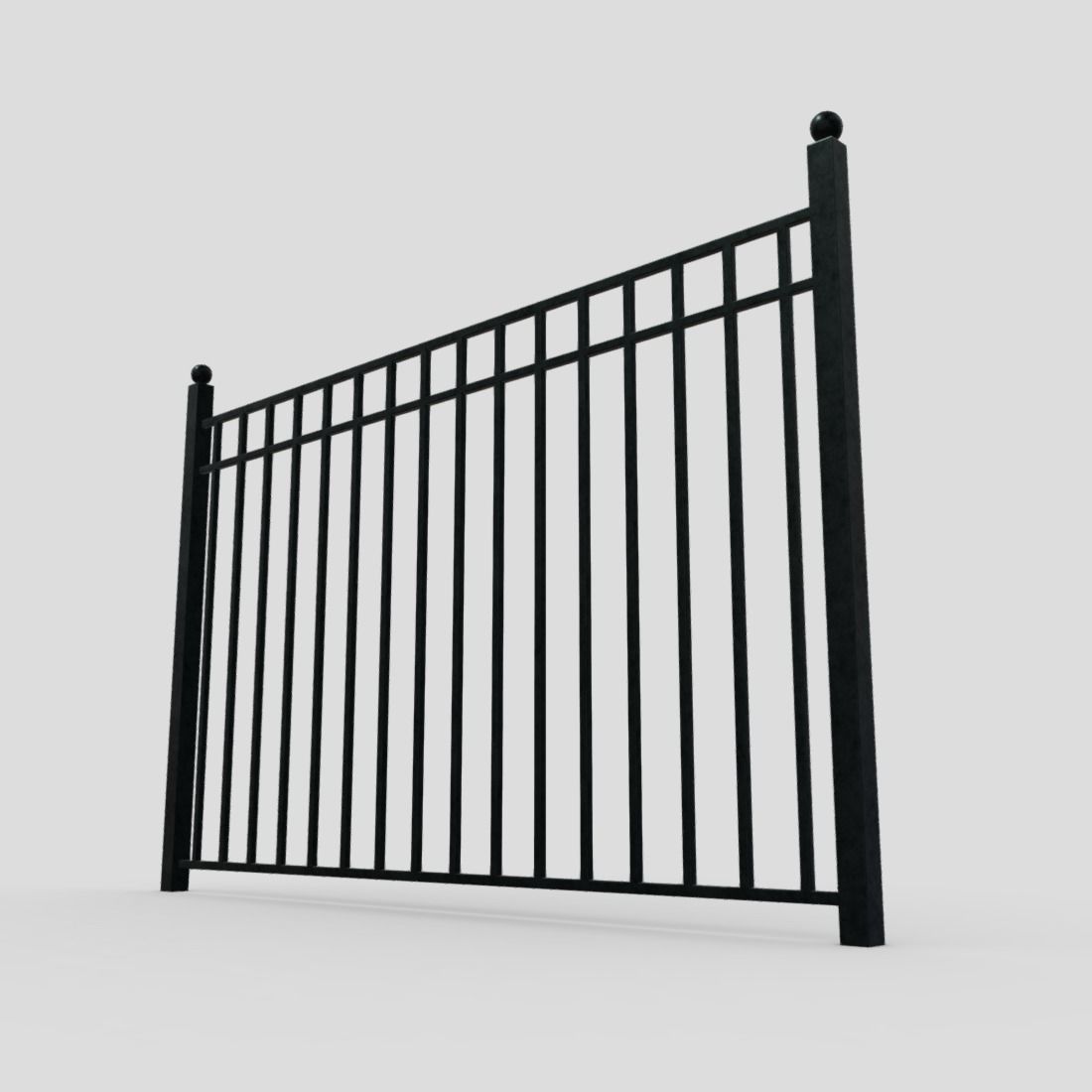Iron Fence 2 Low-poly 3D model_11