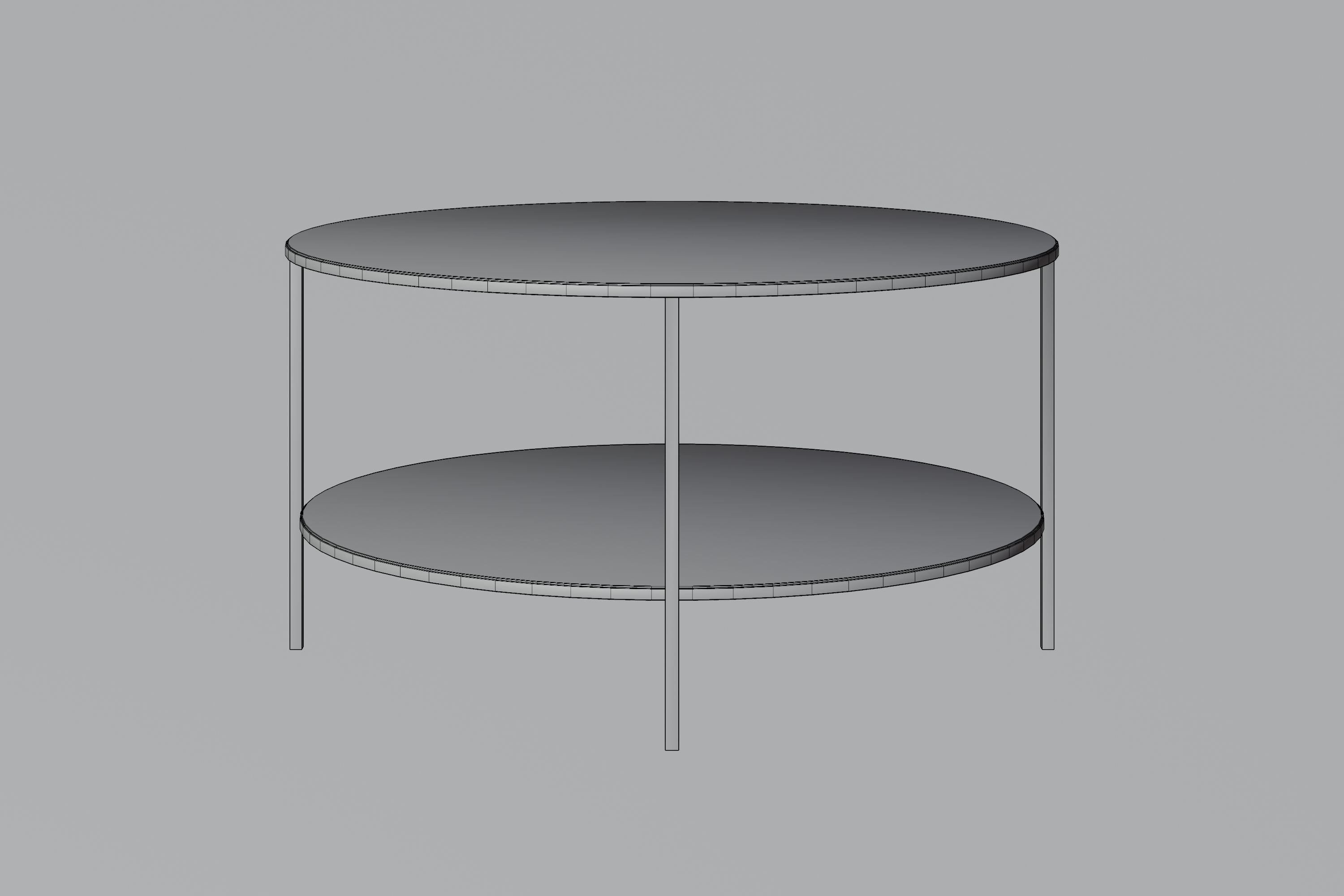 Coffee table Low-poly 3D model_2
