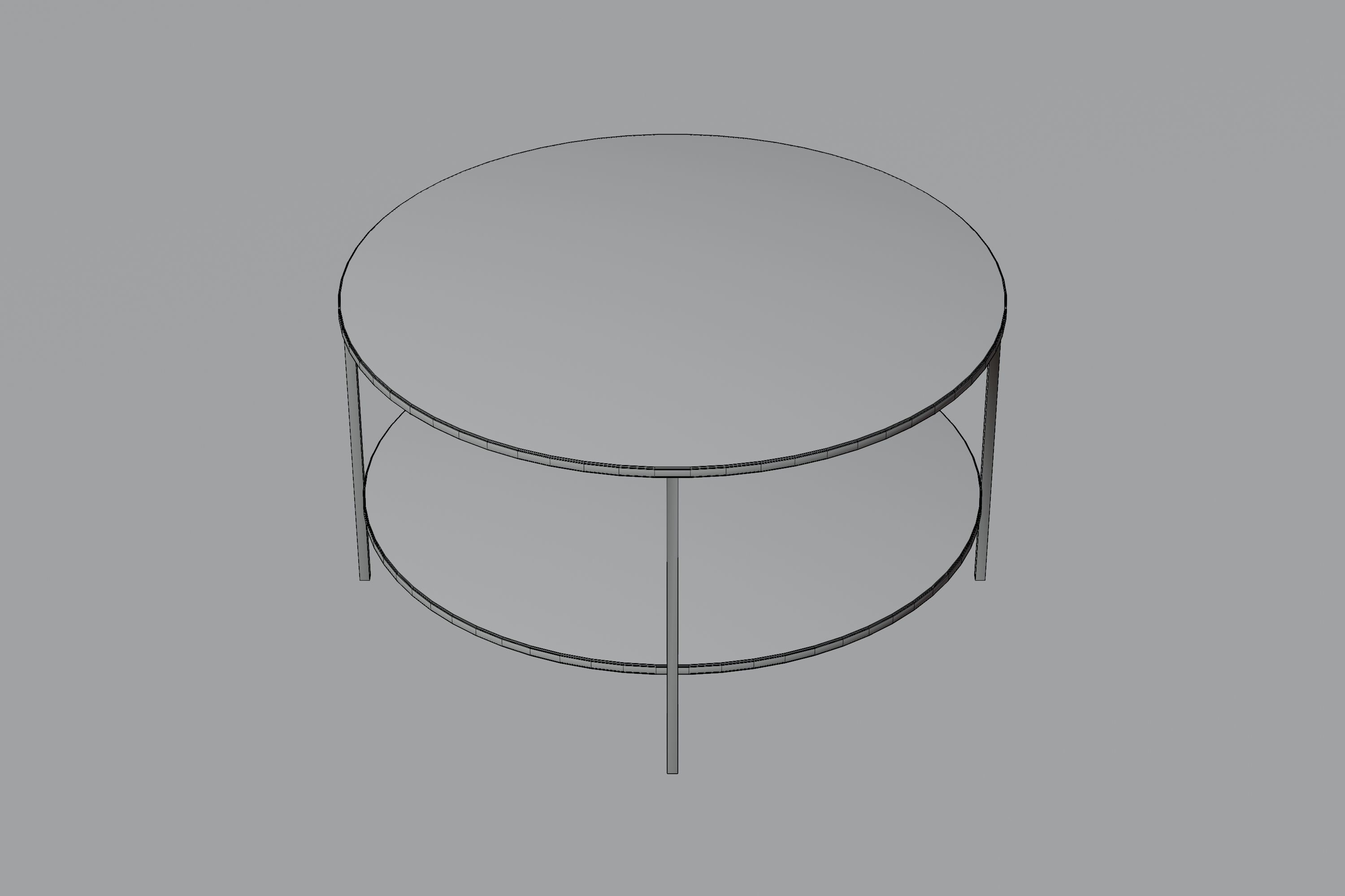 Coffee table Low-poly 3D model_8