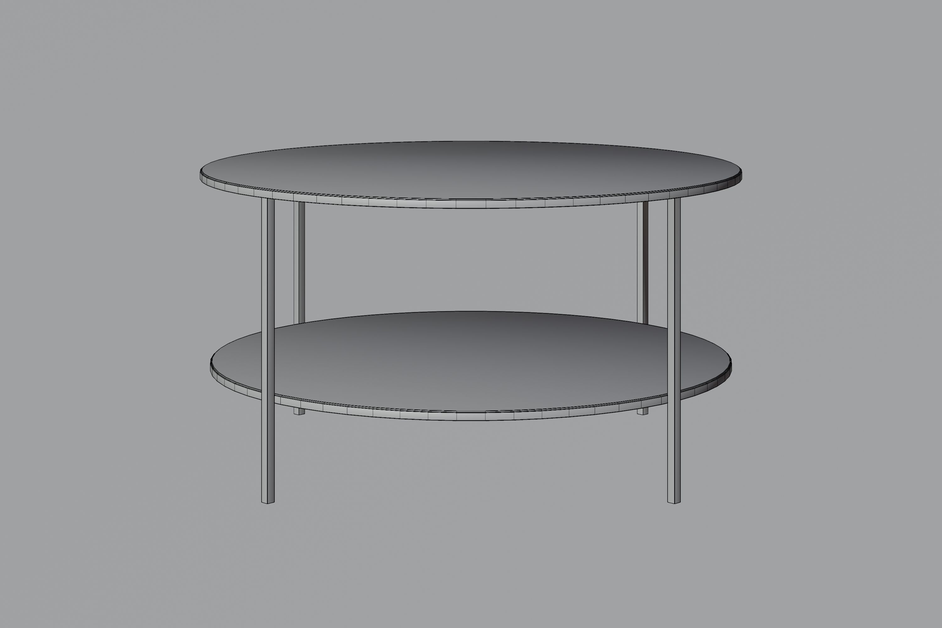 Coffee table Low-poly 3D model_6