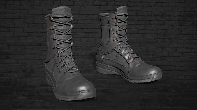 MILITARY Game Ready Croatian Military Boots Low-poly 3D model