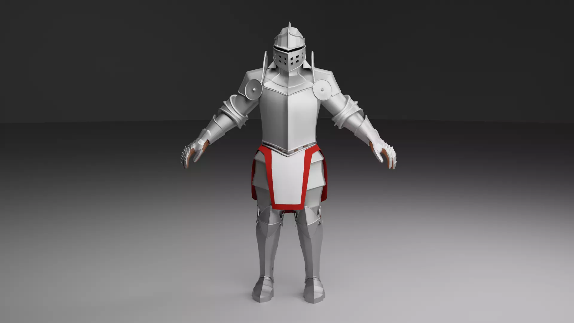 Knight Low-Poly in armor Low-poly 3D model_0