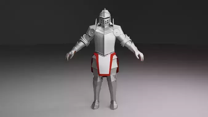 Knight Low-Poly in armor Low-poly 3D model