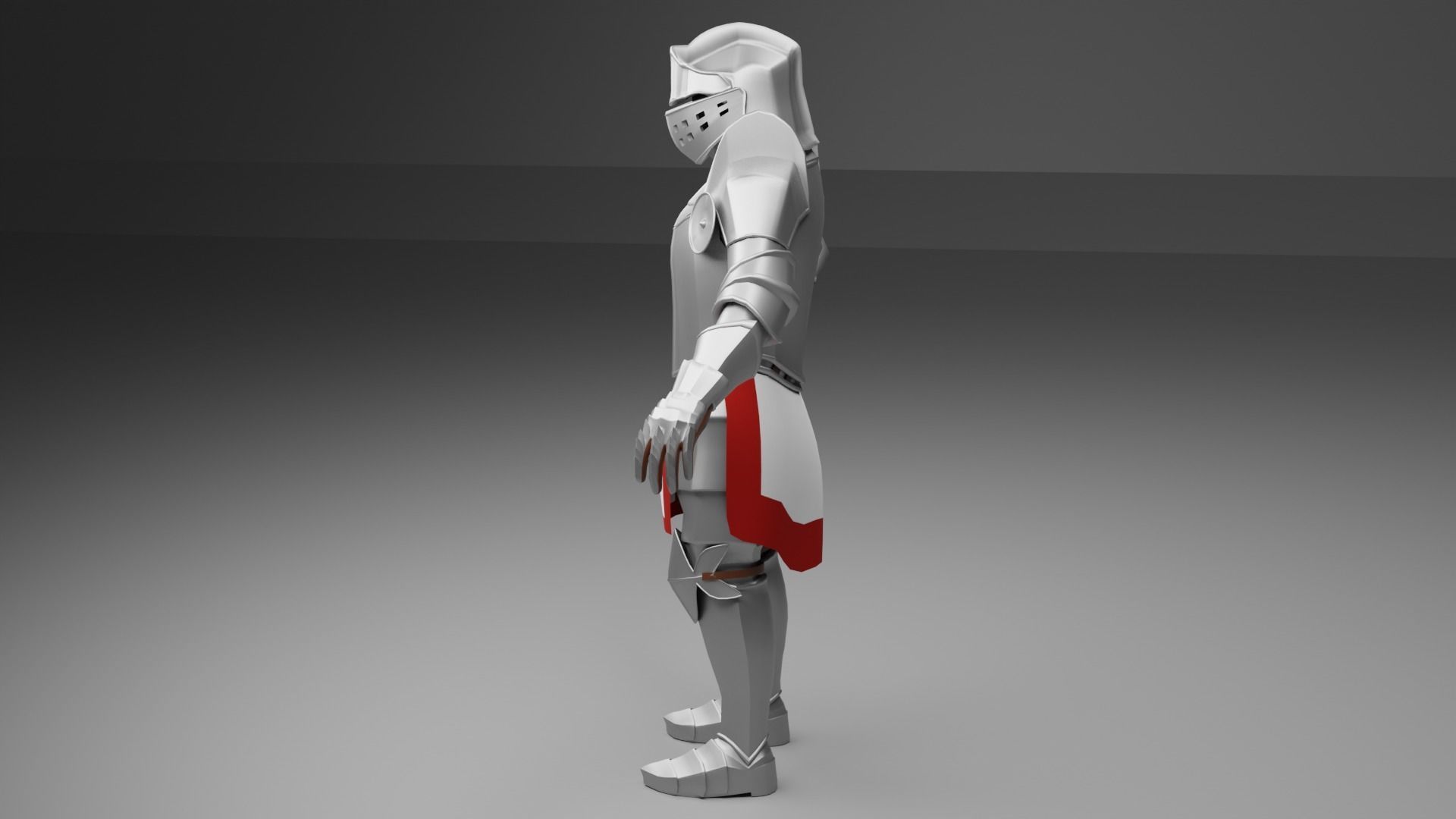 Knight Low-Poly in armor Low-poly 3D model_2