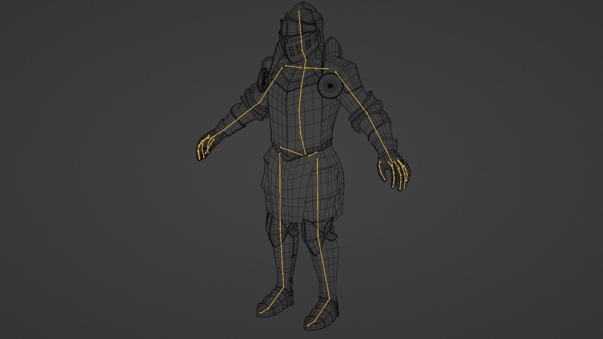 Knight Low-Poly in armor Low-poly 3D model_3