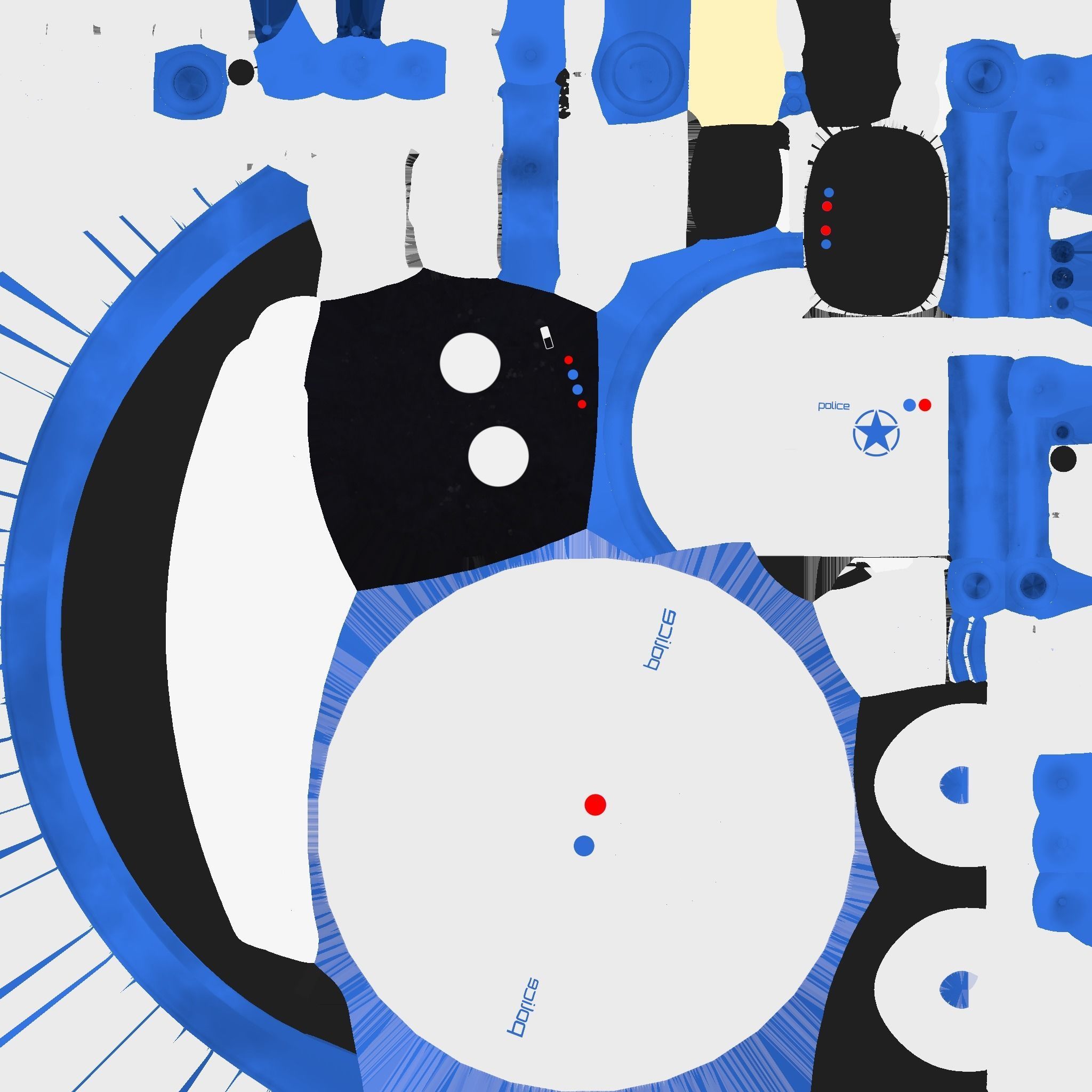 Cute Robot D08 Police Cop - SciFi Character Design Low-poly 3D model_21