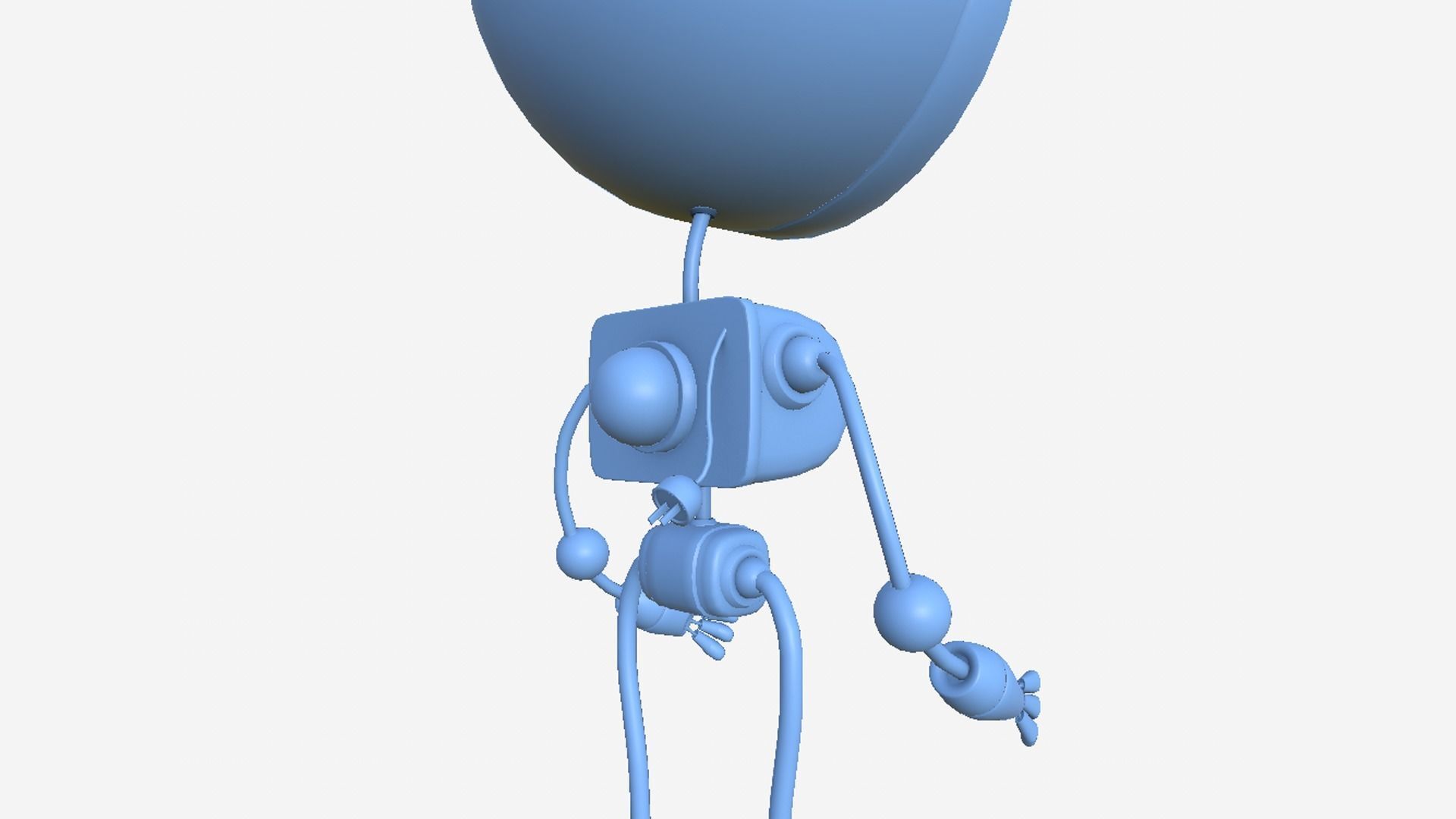 Cute Robot D09 Gold - SciFi Character Design Low-poly 3D model_11
