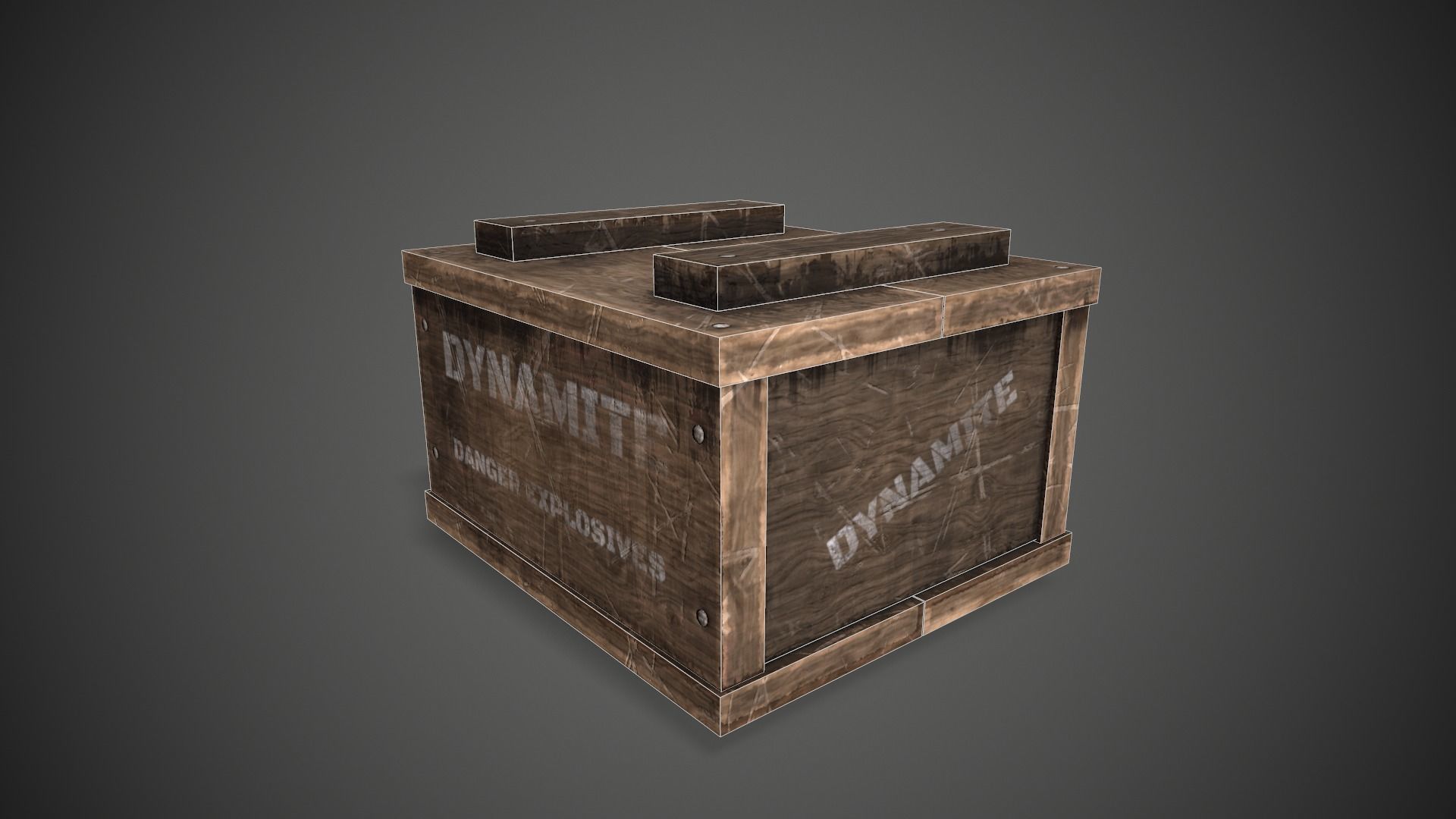 Dynamite Box Low-poly 3D model_4