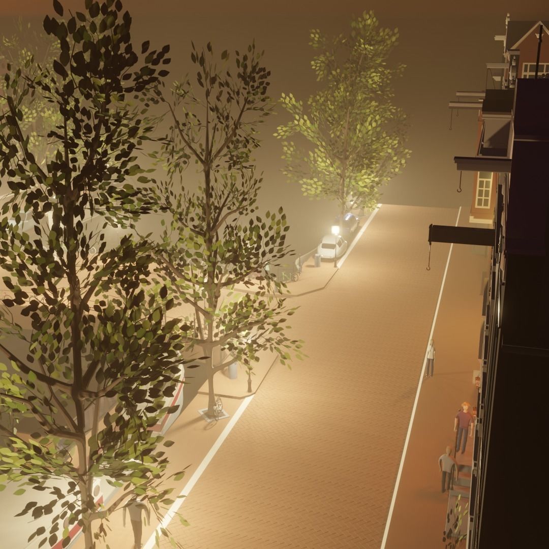 Amsterdam street corner Low-poly 3D model_11