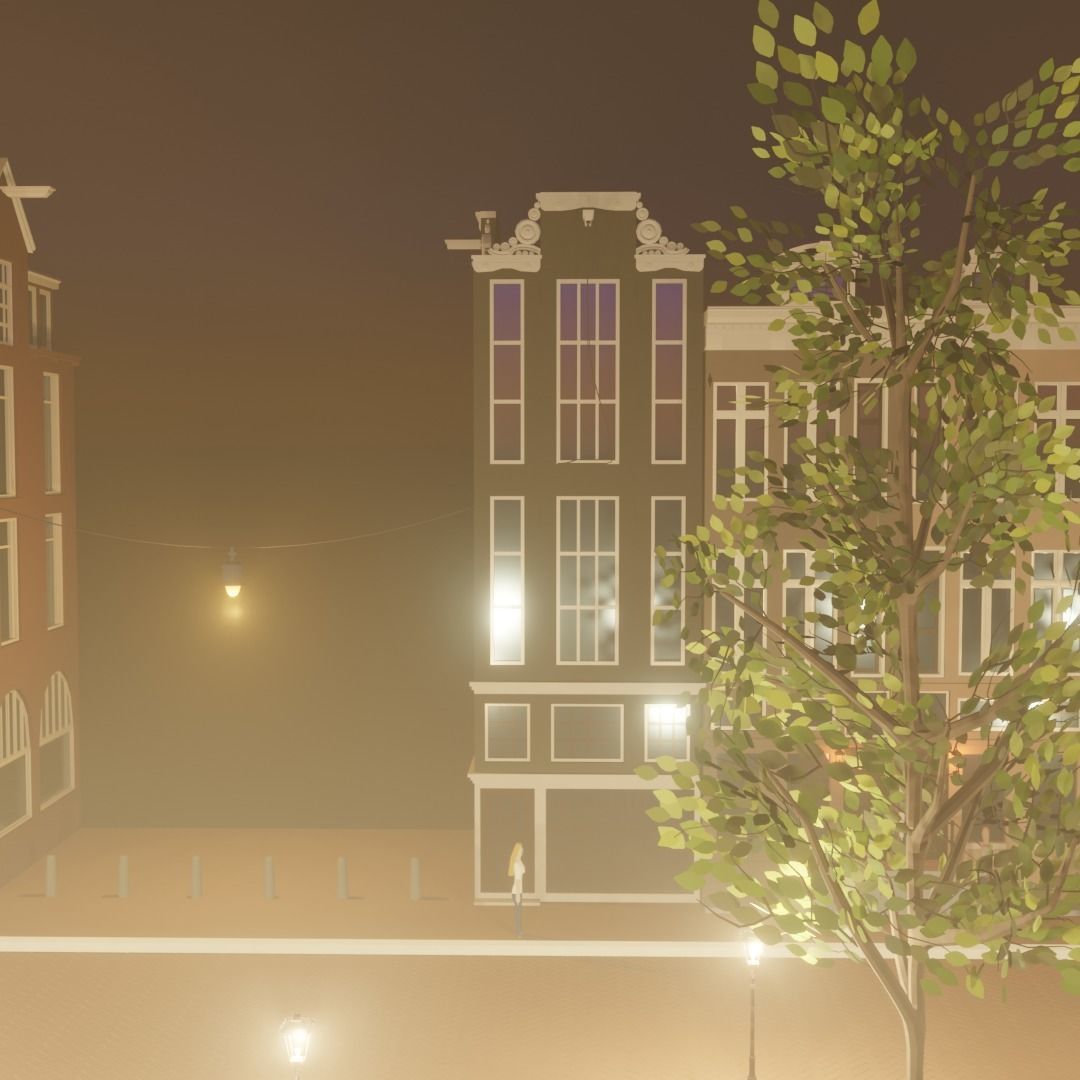 Amsterdam street corner Low-poly 3D model_8