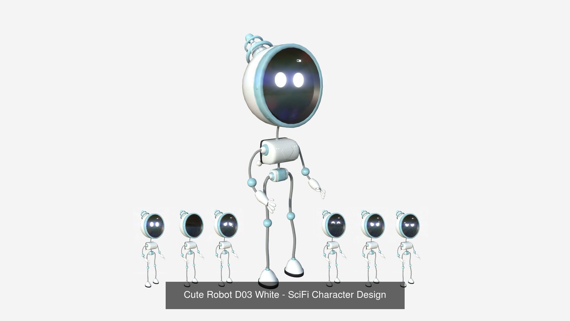 10 Cute Robot D Collection - SciFi Character Design _4