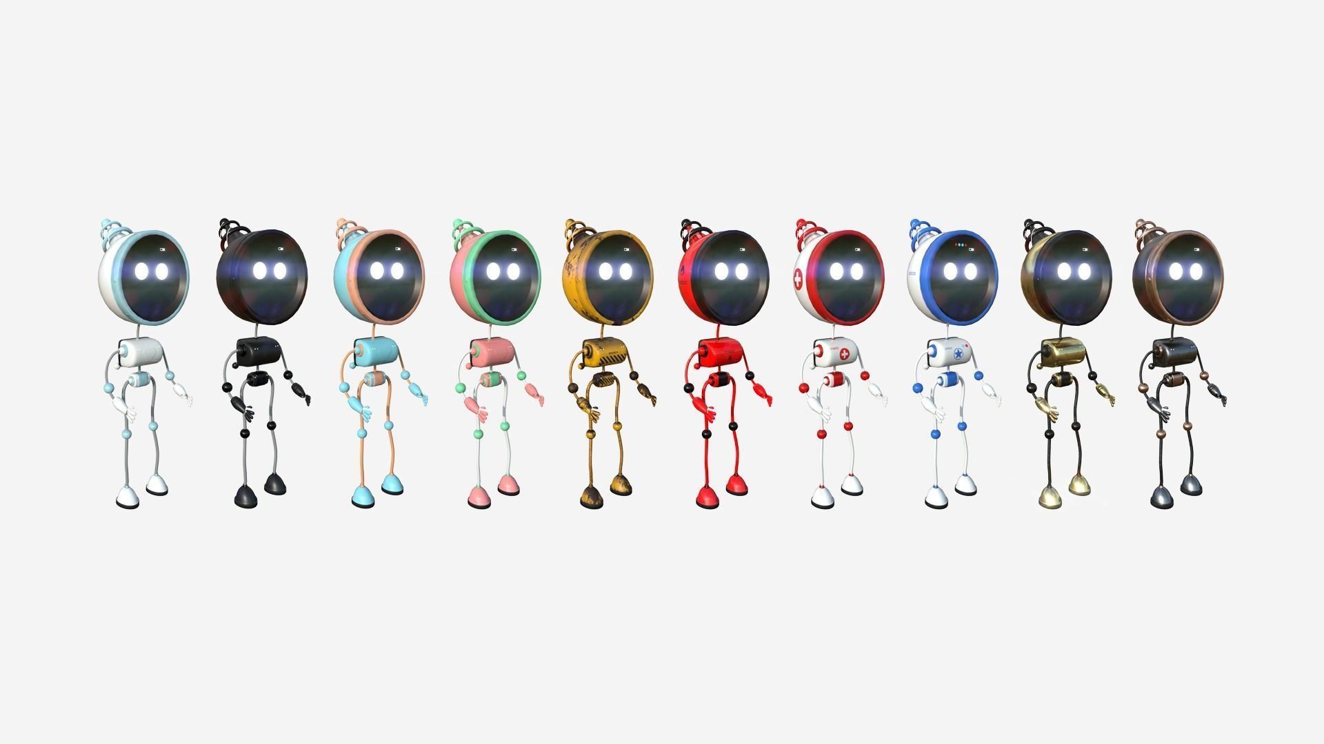 10 Cute Robot D Collection - SciFi Character Design _1