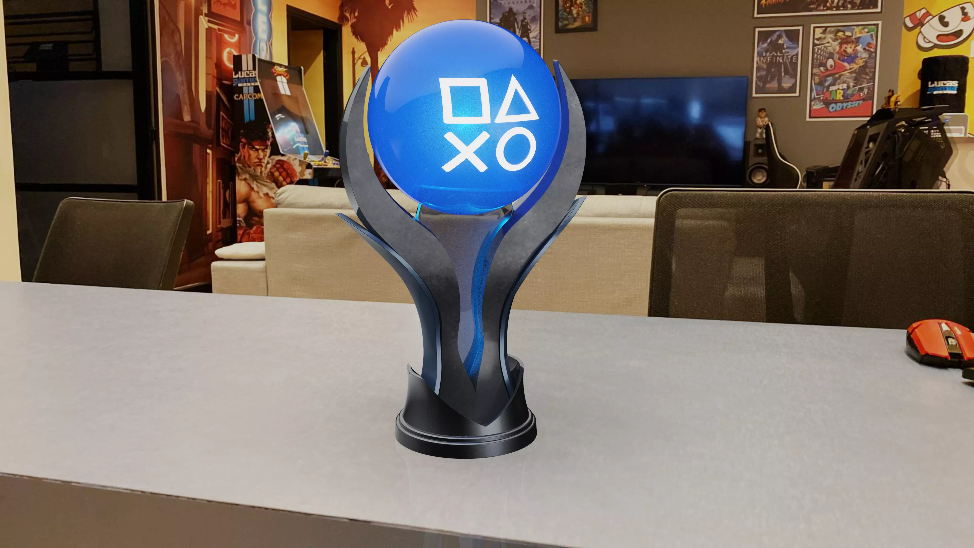 PS5 PLATINUM TROPHY 3D print model_0