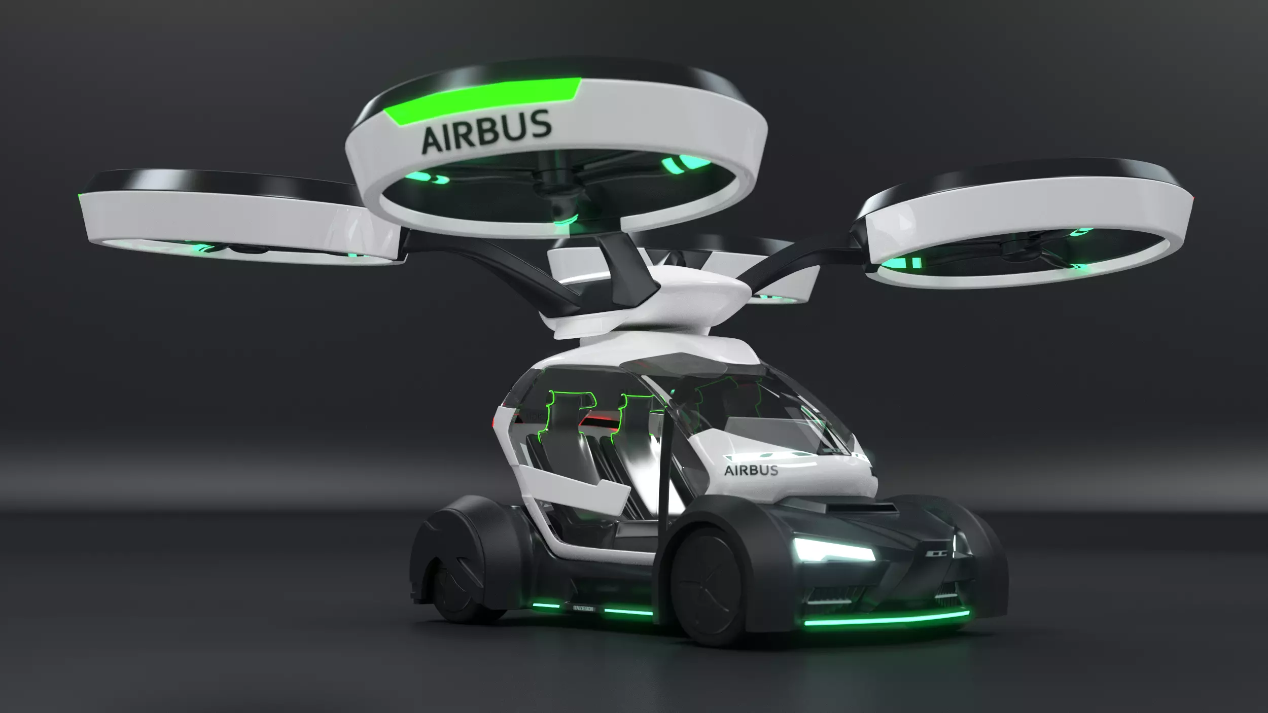 Airbus PopUp air passenger concept vehicle 3D model_0