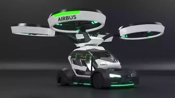 Airbus PopUp air passenger concept vehicle 3D model
