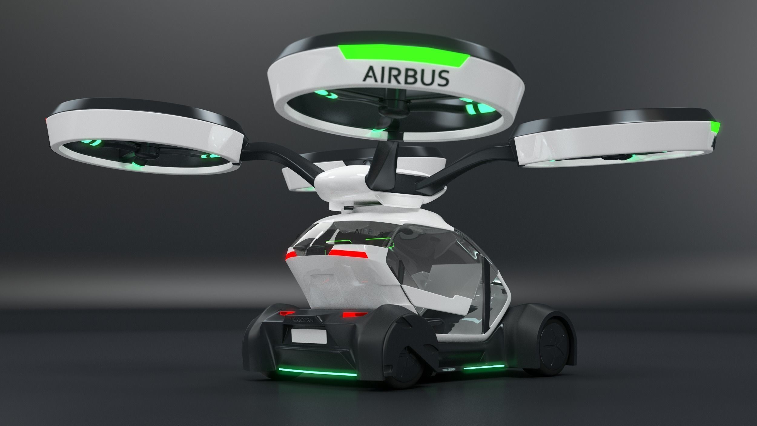 Airbus PopUp air passenger concept vehicle 3D model_1