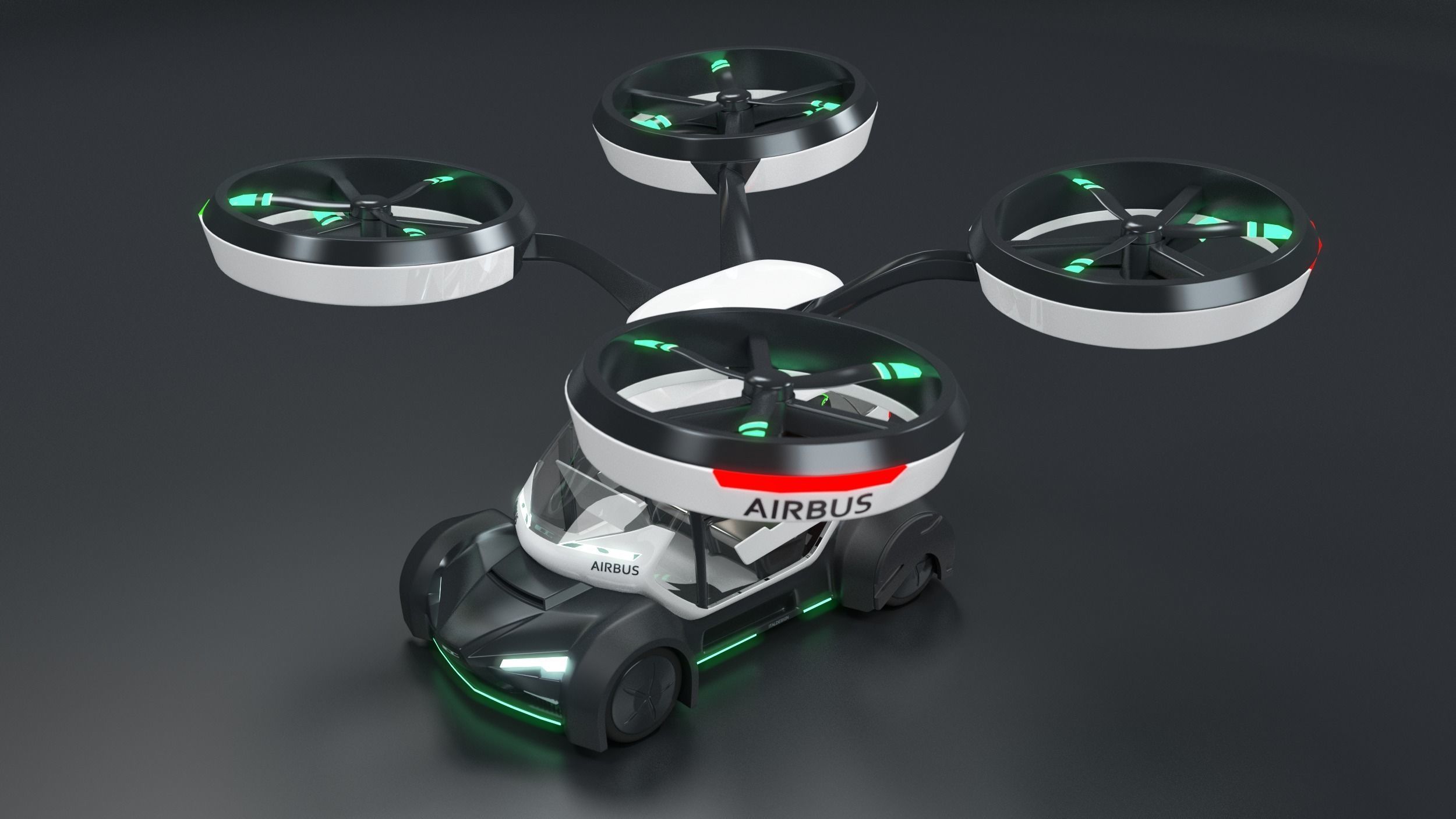 Airbus PopUp air passenger concept vehicle 3D model_2