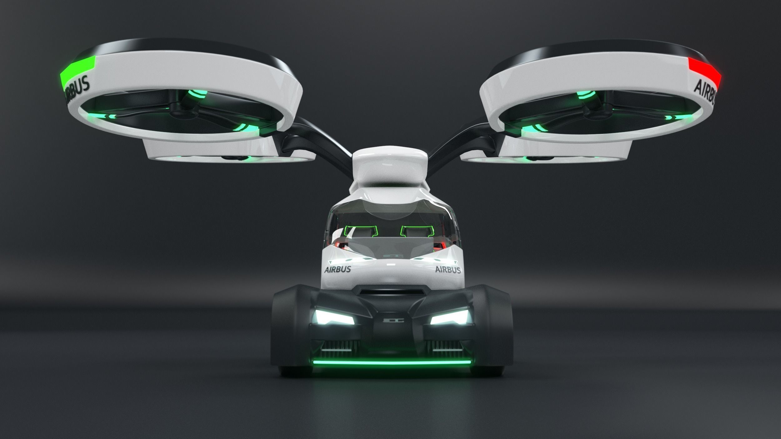 Airbus PopUp air passenger concept vehicle 3D model_4