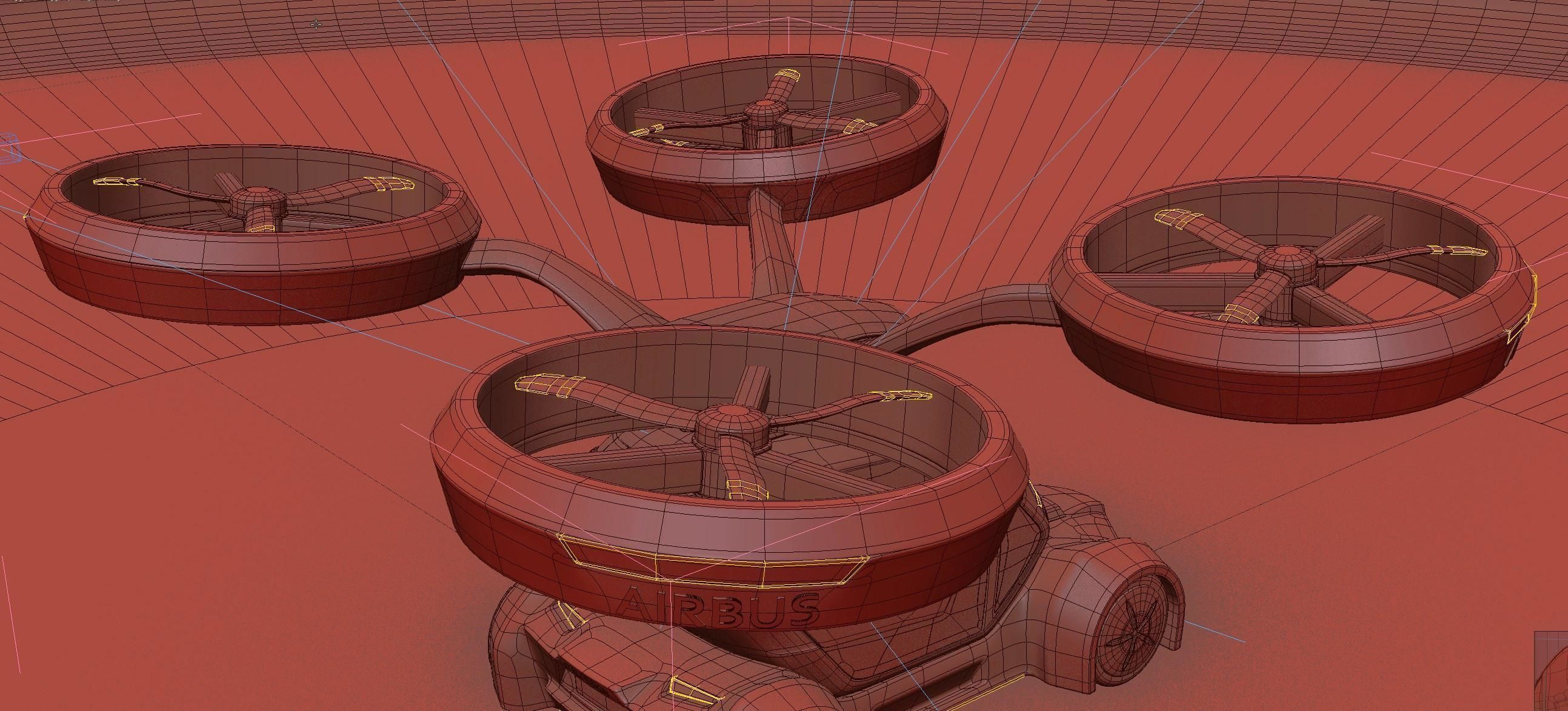 Airbus PopUp air passenger concept vehicle 3D model_11