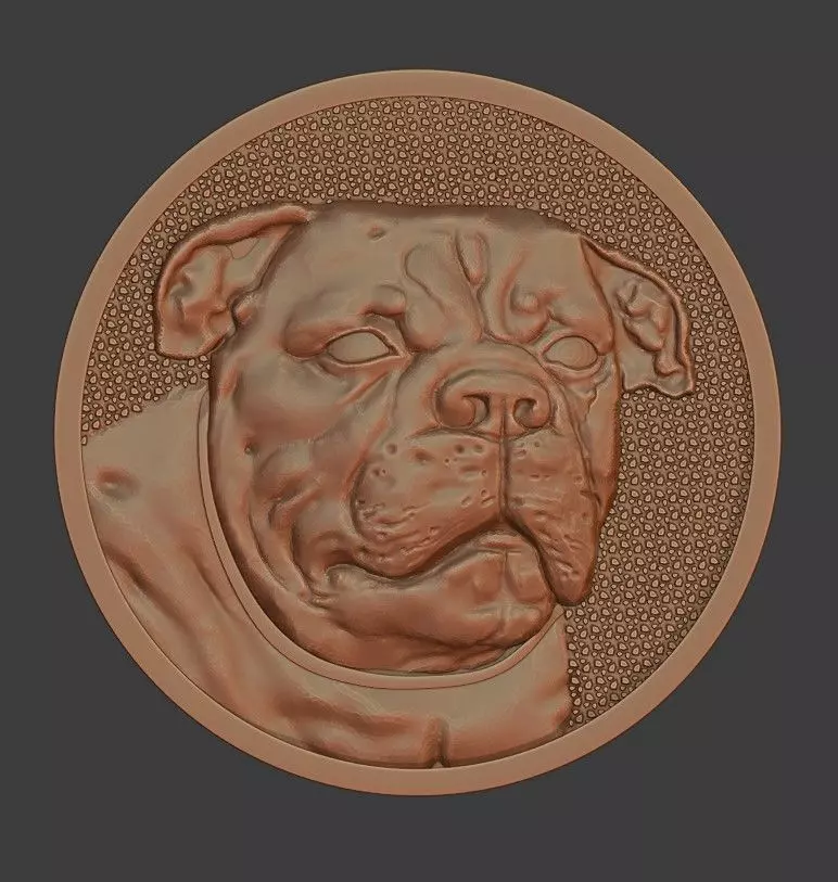 dog medal  3D print model_0