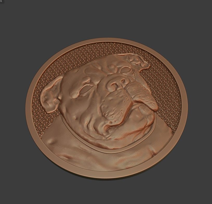 dog medal  3D print model_1