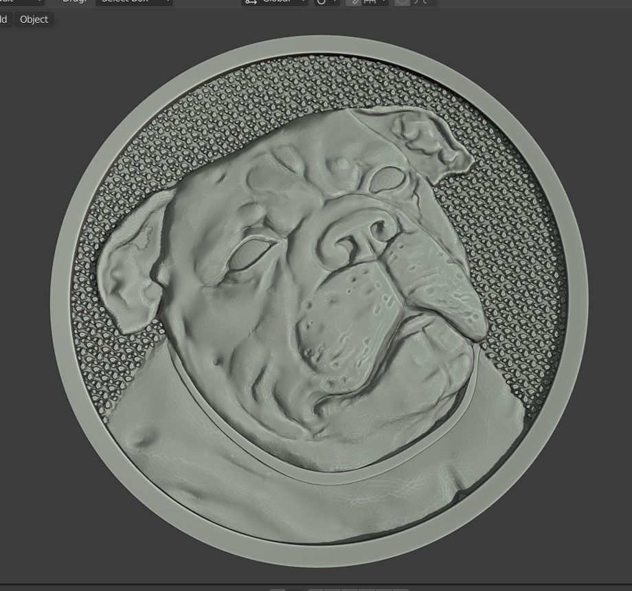 dog medal  3D print model_3