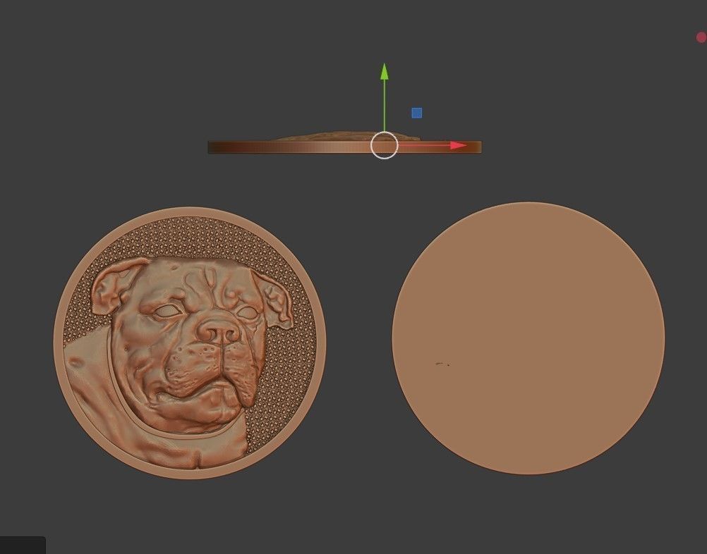 dog medal  3D print model_2