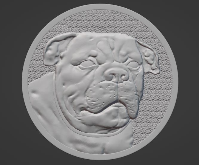 dog medal  3D print model_4