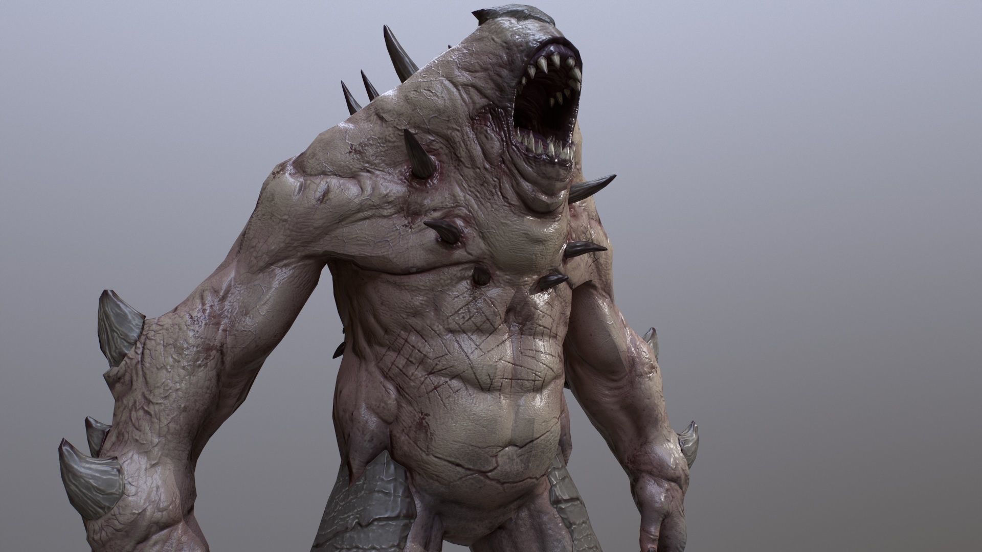 Demon creature Low-poly 3D model_9