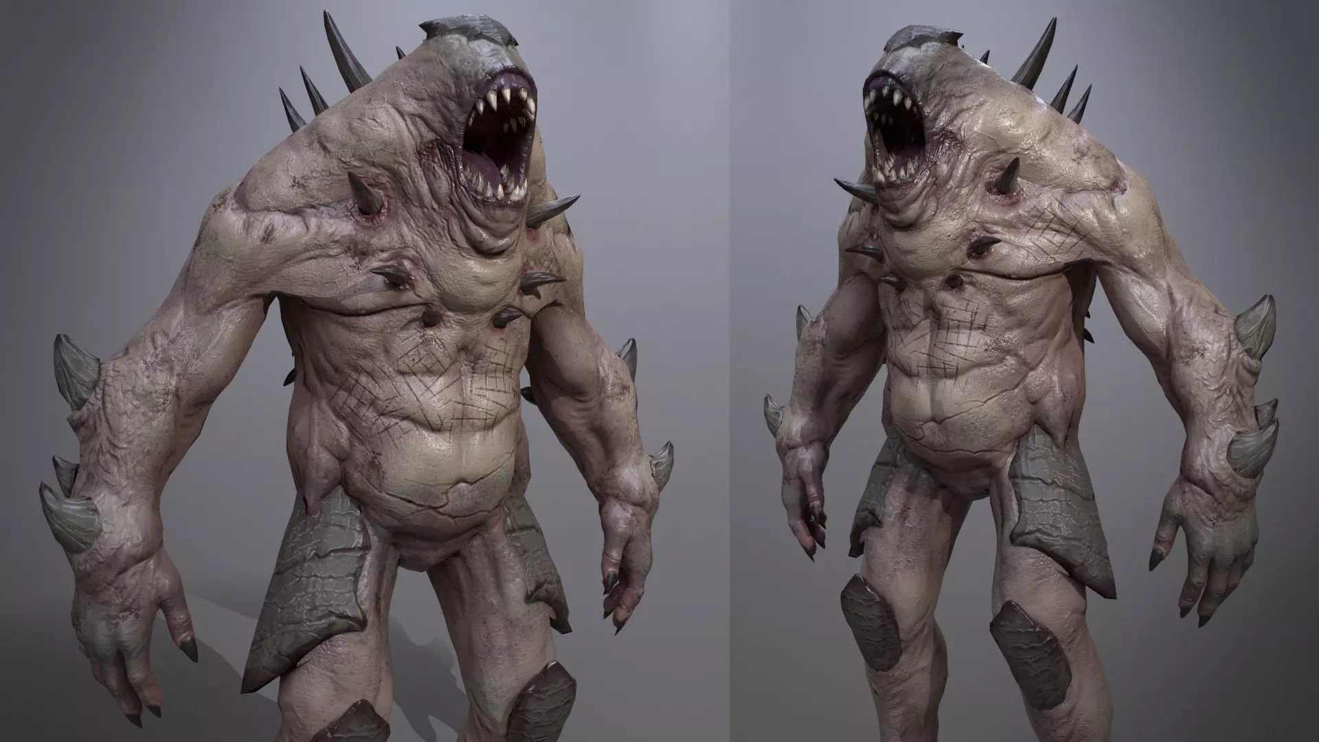 Demon creature Low-poly 3D model_0