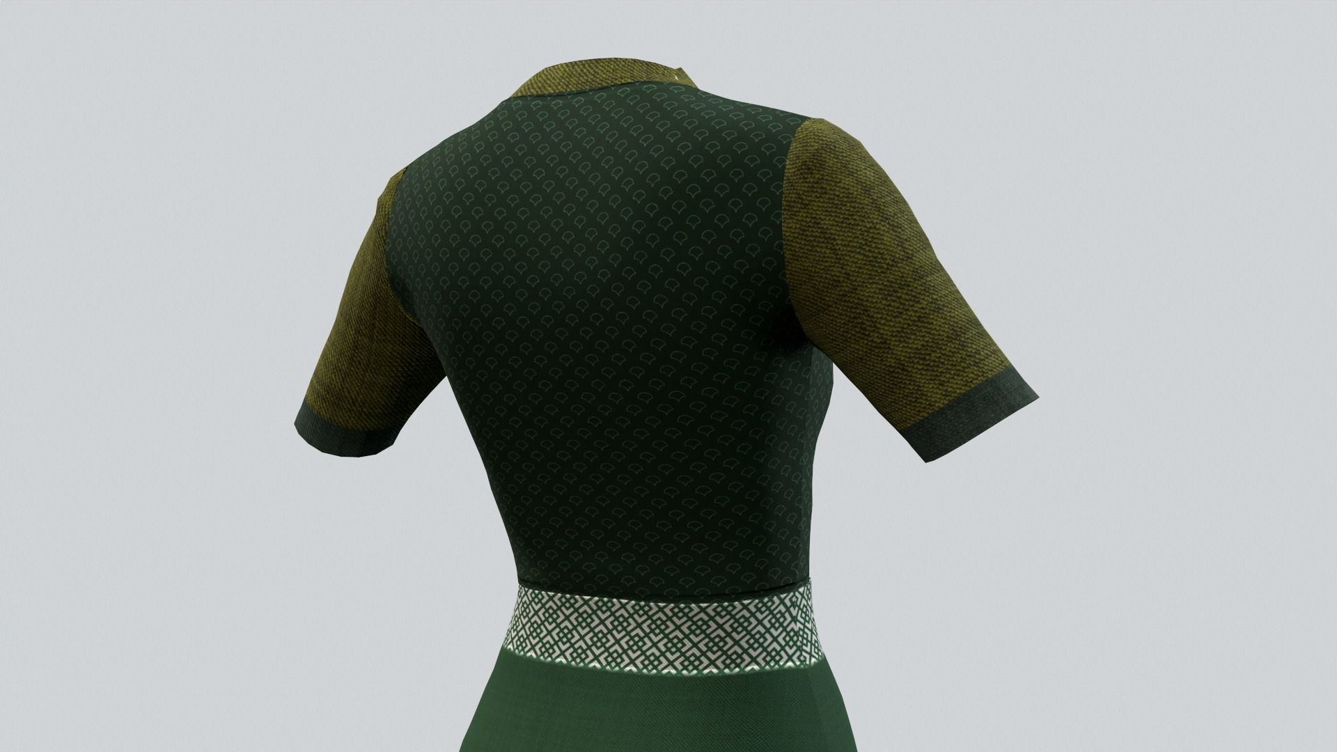 Indian Party Dress Green Costume Low-poly 3D model_8