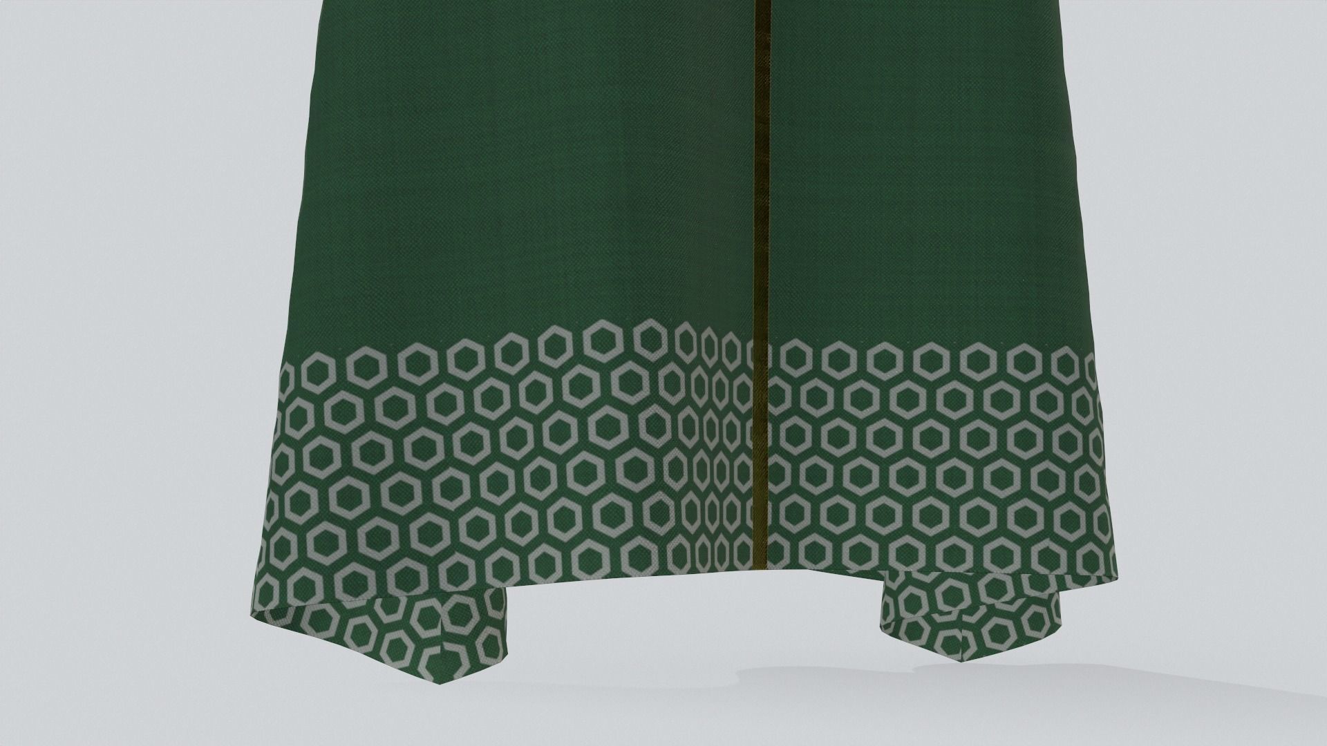 Indian Party Dress Green Costume Low-poly 3D model_5