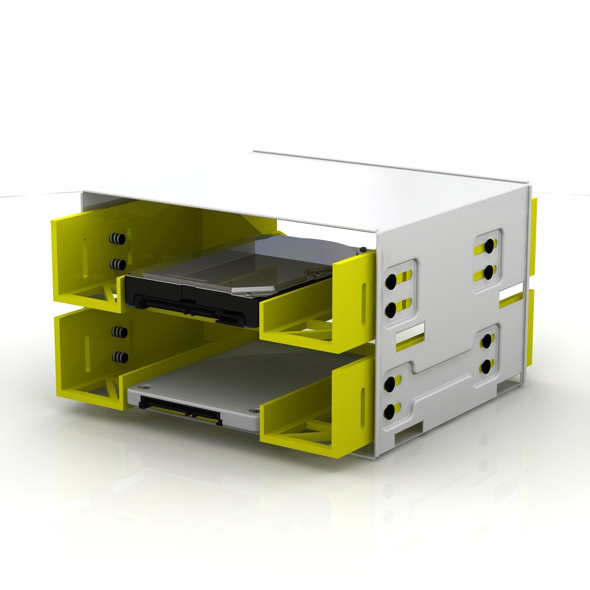 Laptop HDD or SSD to Optical Drive Adapter  3D print model_3