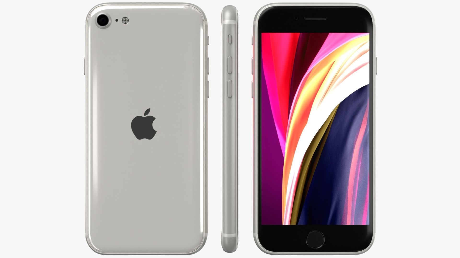 iPhone SE Starlight 2022 Low-poly 3D model_5
