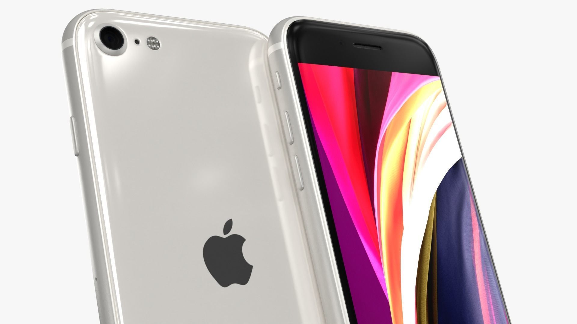 iPhone SE Starlight 2022 Low-poly 3D model_3