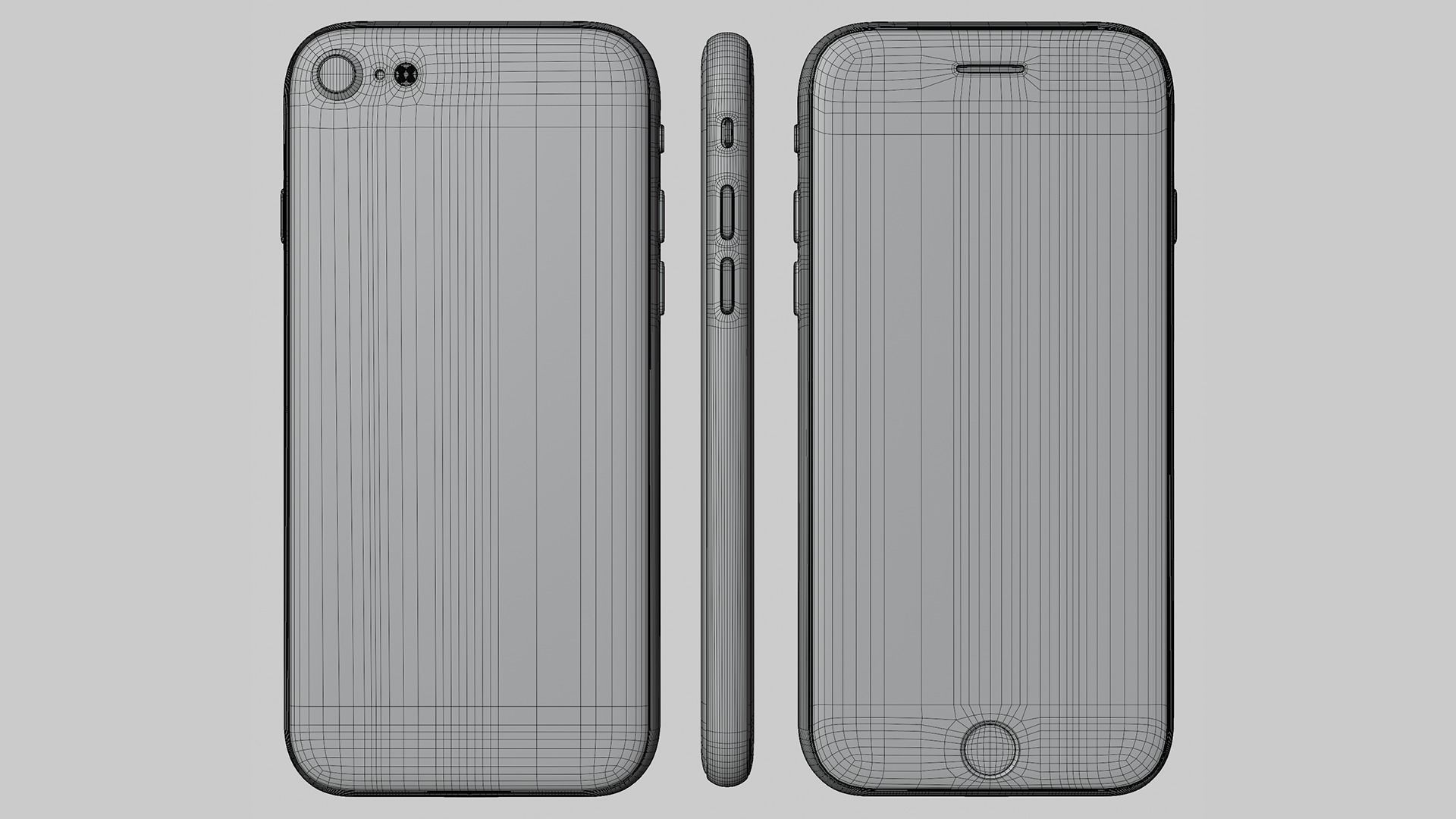 iPhone SE Starlight 2022 Low-poly 3D model_17