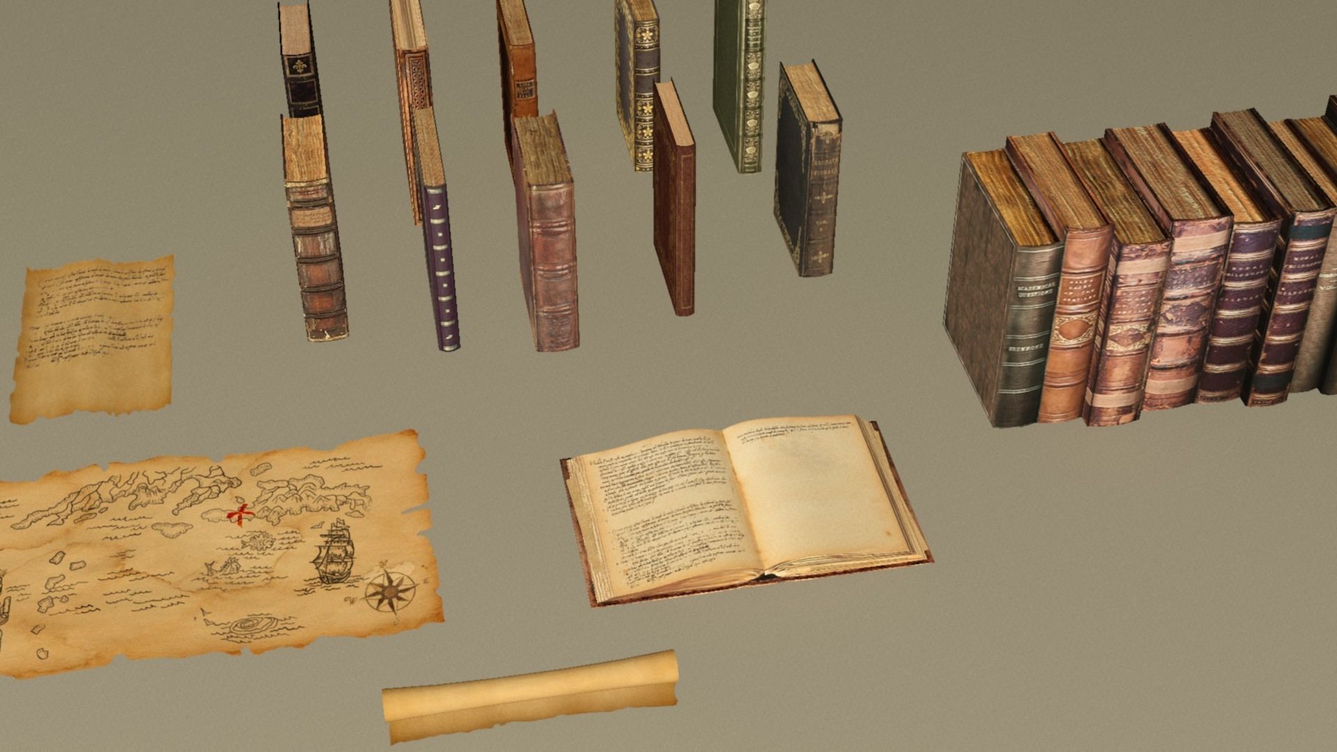 Pirate sailor props mega pack - 110 plus items collection Low-poly 3D model_6