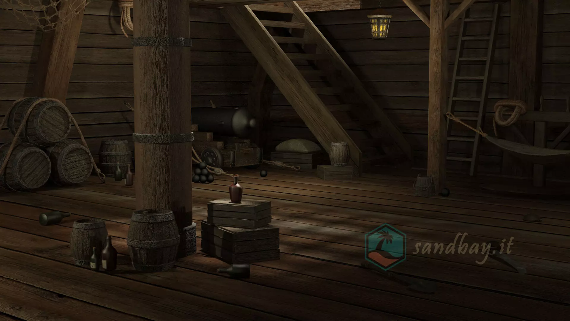 Pirate sailor props mega pack - 110 plus items collection Low-poly 3D model_0