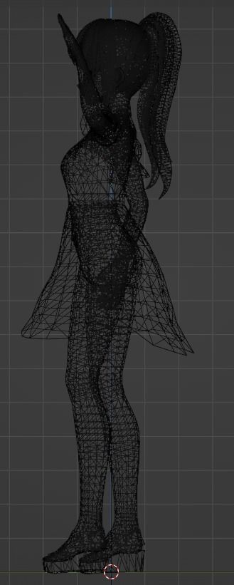 Anime Basemesh with Genshin Styled animations and Maid outfit Low-poly 3D model_5