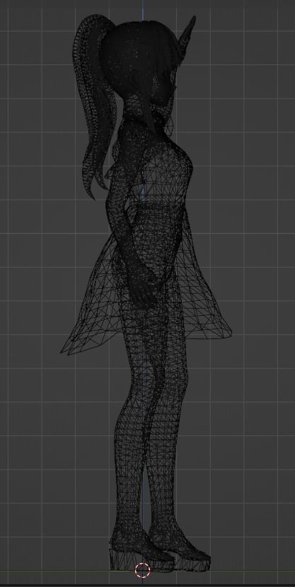 Anime Basemesh with Genshin Styled animations and Maid outfit Low-poly 3D model_6