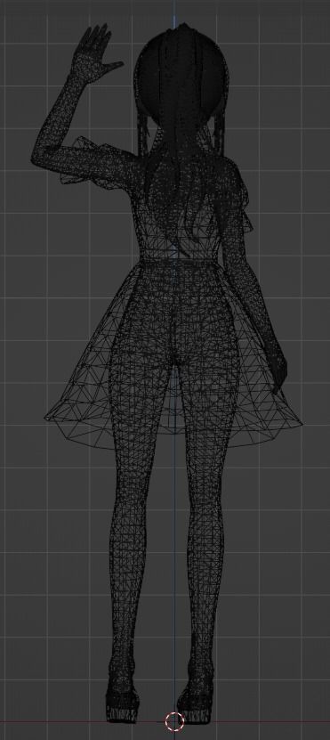 Anime Basemesh with Genshin Styled animations and Maid outfit Low-poly 3D model_8