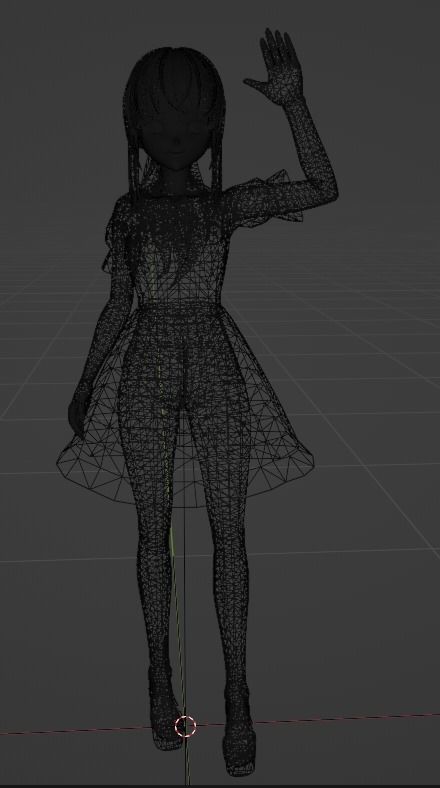 Anime Basemesh with Genshin Styled animations and Maid outfit Low-poly 3D model_7