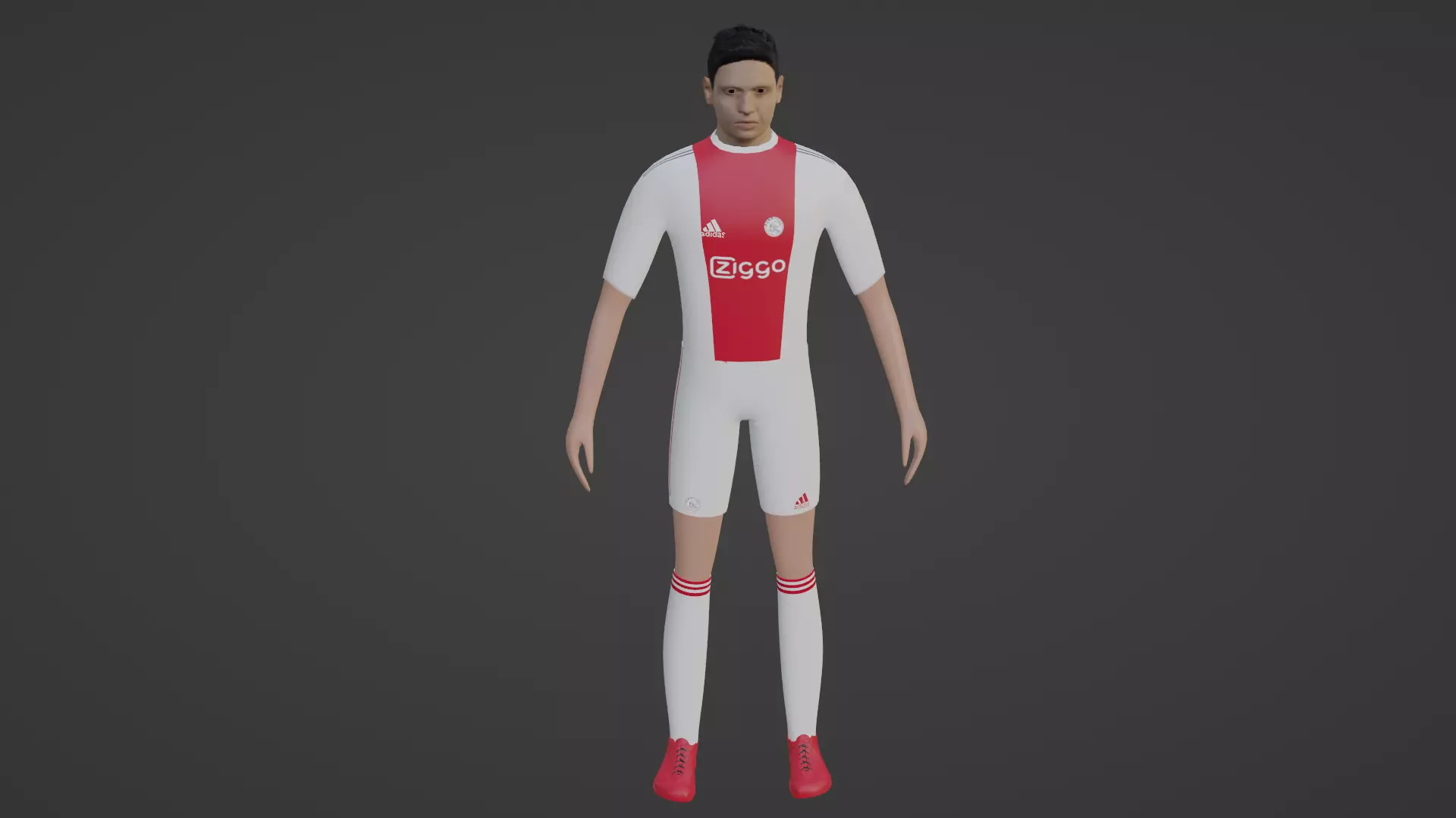 Soccer Player - Ajax  Low-poly 3D model_0