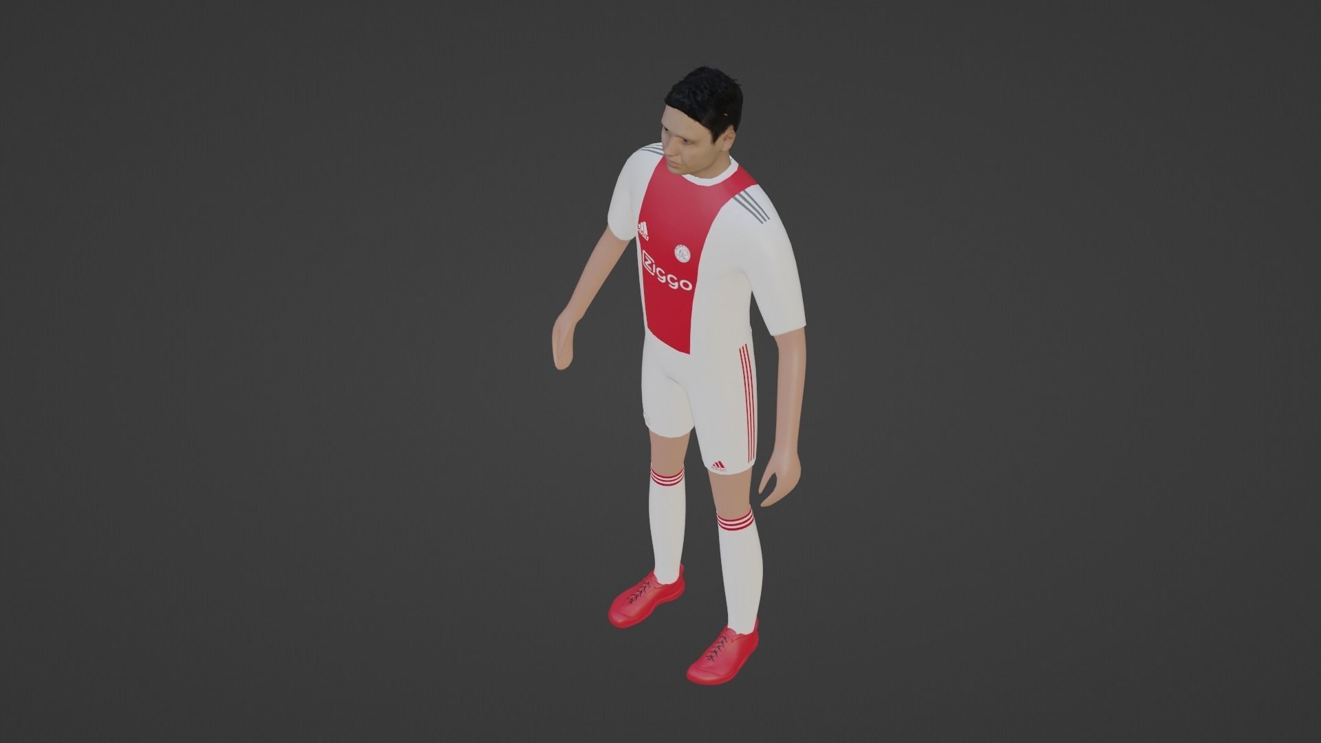 Soccer Player - Ajax  Low-poly 3D model_2