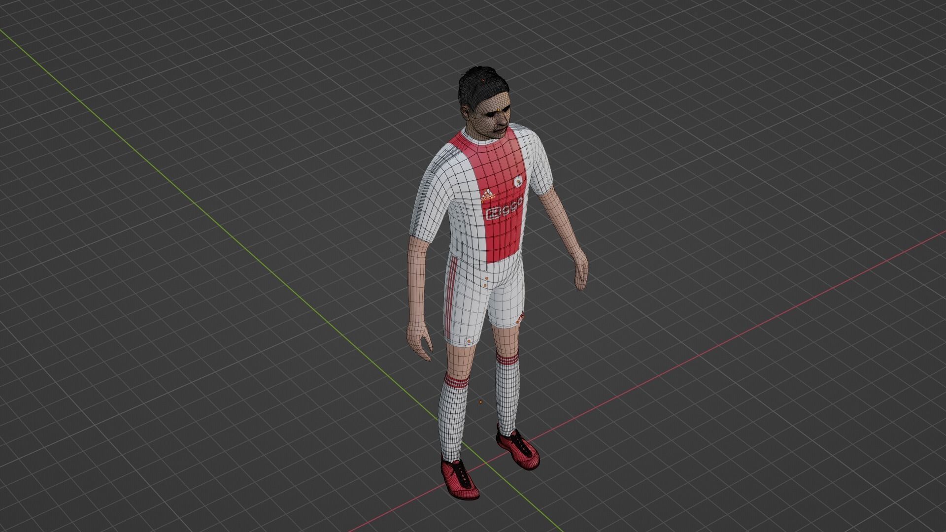 Soccer Player - Ajax  Low-poly 3D model_6