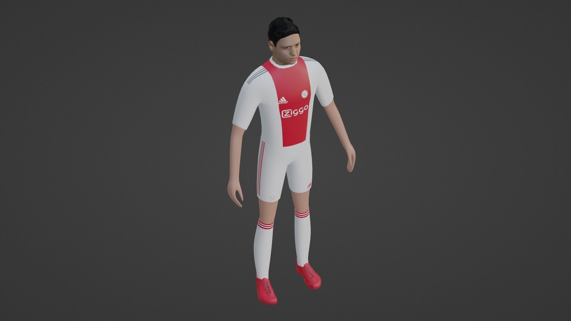 Soccer Player - Ajax  Low-poly 3D model_1