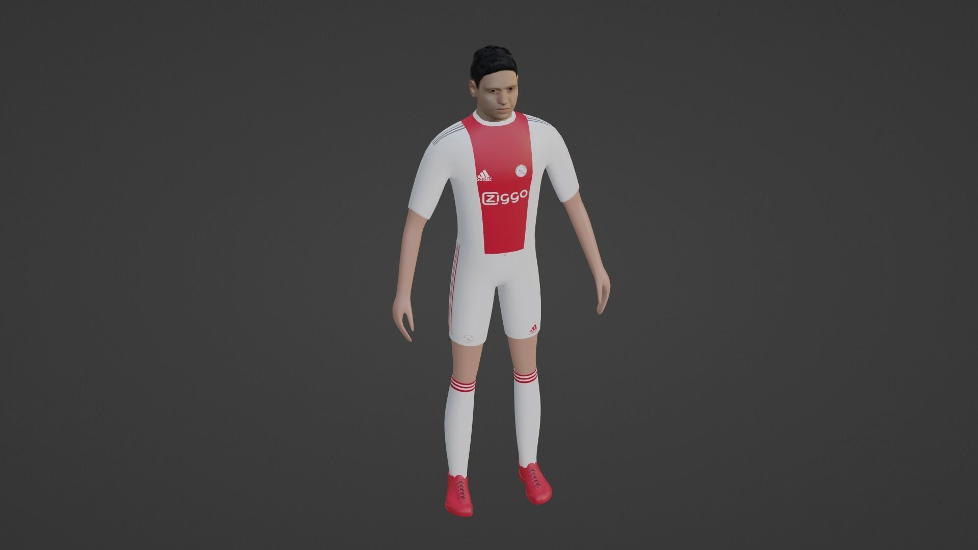 Soccer Player - Ajax  Low-poly 3D model_3